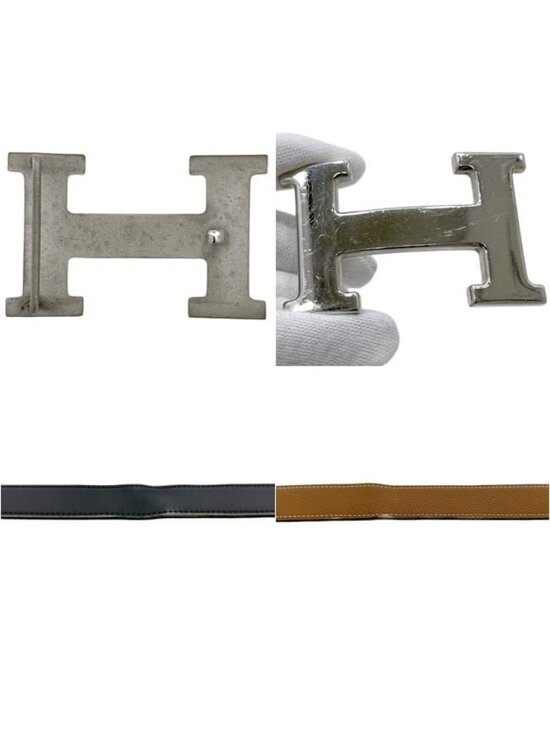 Hermes Belt Black Brown Constance Waist 93 30 Box Calf Togo Logo Buckle main image 8